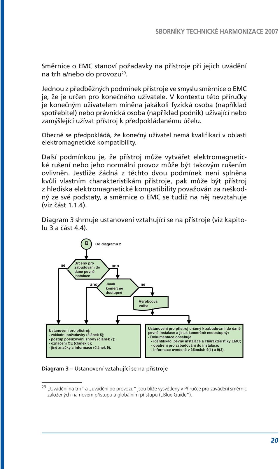 předpokládanému účelu. Obecně se předpokládá, že konečný uživatel nemá kvalifikaci v oblasti elektromagnetické kompatibility.