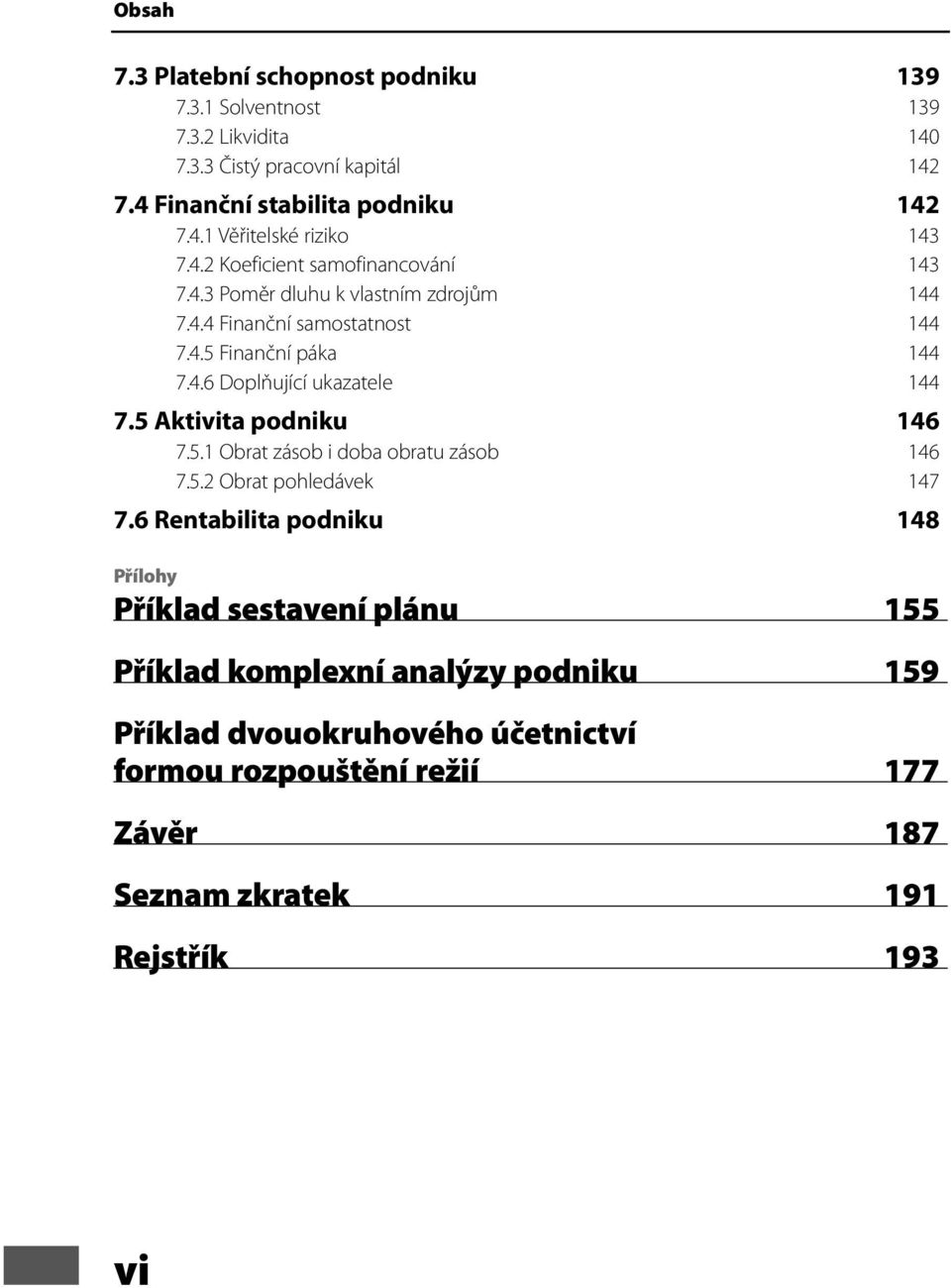 5 Aktivita podniku 146 7.5.1 Obrat zásob i doba obratu zásob 146 7.5.2 Obrat pohledávek 147 7.