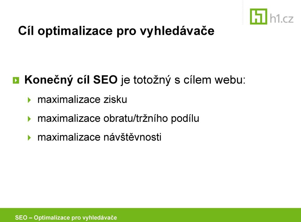 webu: maximalizace zisku maximalizace