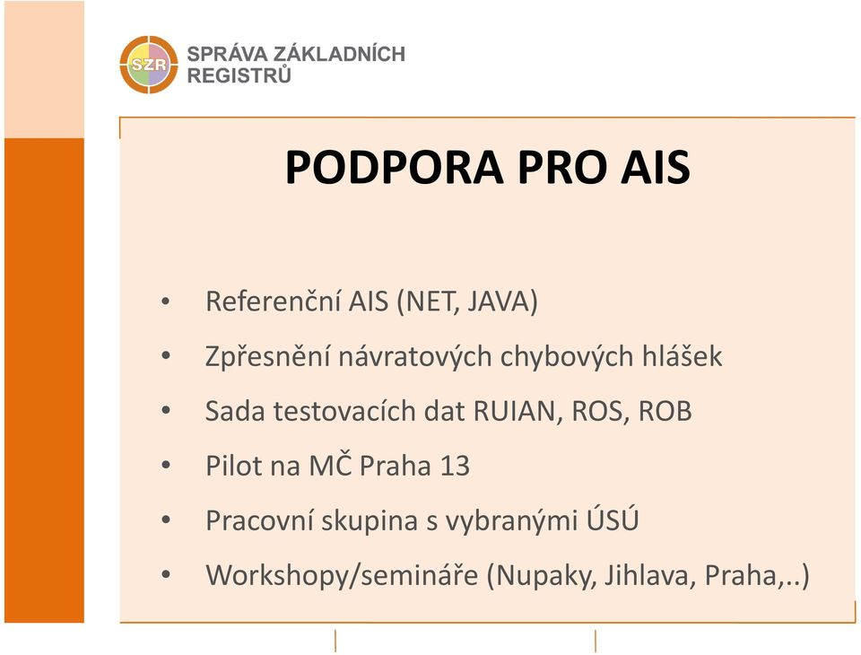 RUIAN, ROS, ROB Pilot na MČ Praha 13 Pracovní skupina