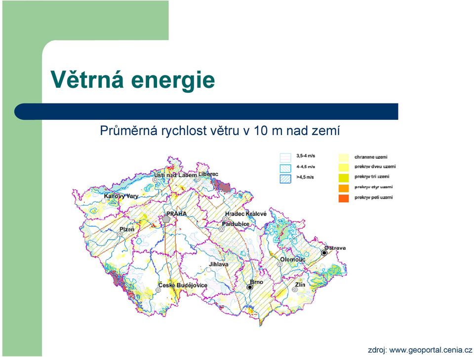 větru v 10 m nad