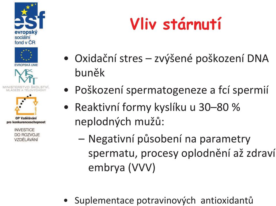 neplodných mužů: Negativní působení na parametry spermatu, procesy