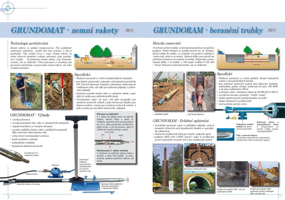 Grundomaty-zemní rakety jsou kontrolovatelné, ale ne řiditelné. Cílová přesnost se dosahuje jak přesným zaměřením a nastavením zemní rakety, tak také 2-taktní metodou.