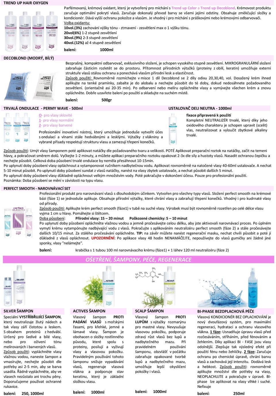 Volba oxidantu: 10vol.(3%) zachování výšky tónu - ztmavení - zesvětlení max o 1 výšku tónu. 20vol(6%) 1-2 stupně zesvětlení 30vol.(9%) 2-3 stupně zesvětlení 40vol.