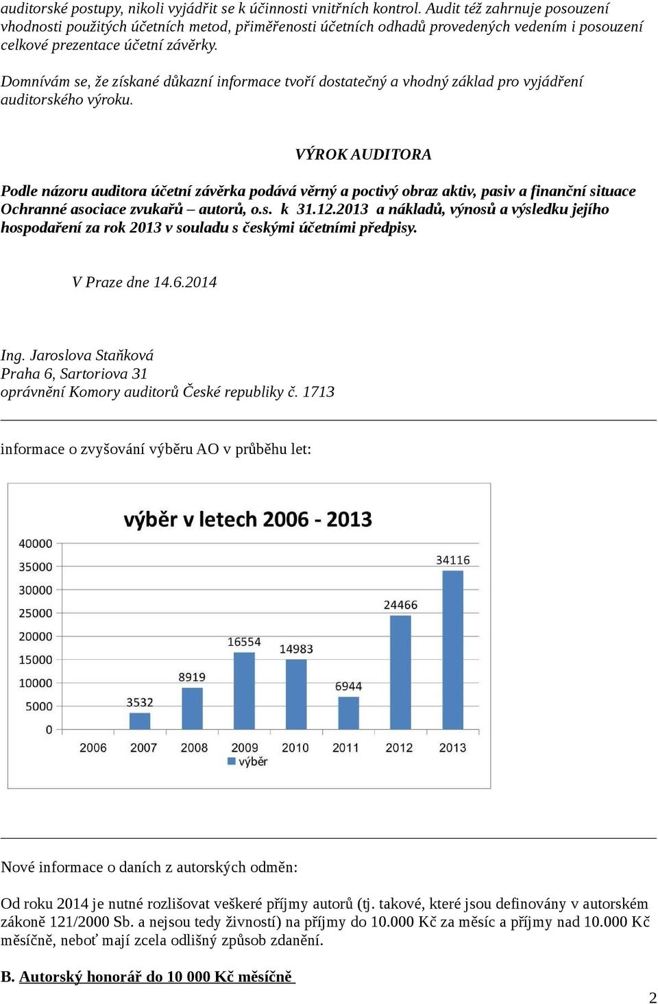 Domnívám se, že získané důkazní informace tvoří dostatečný a vhodný základ pro vyjádření auditorského výroku.