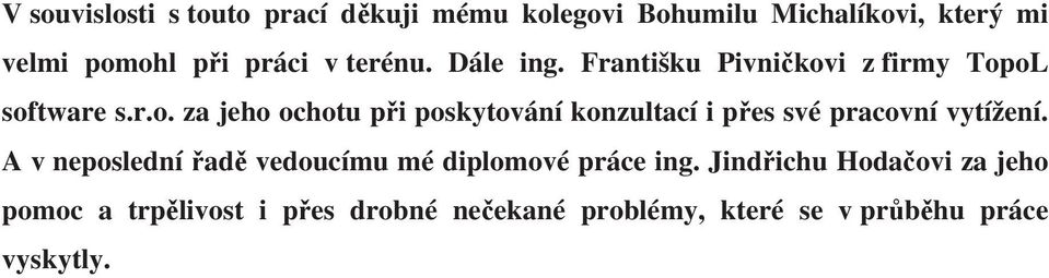 i z firmy TopoL software s.r.o. za jeho ochotu při poskytování konzultací i přes své pracovní vytížení.