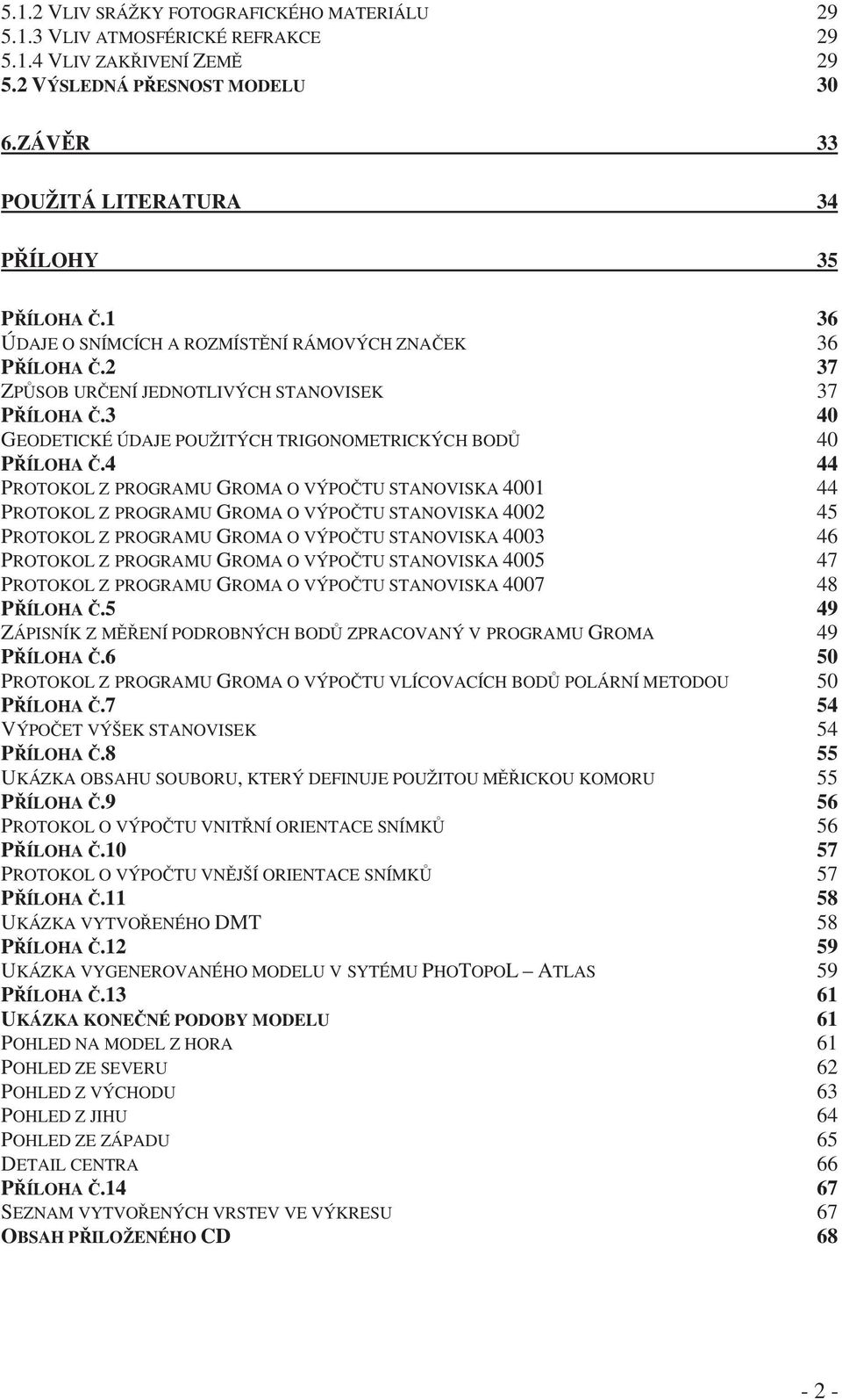 4 44 PROTOKOL Z PROGRAMU GROMA O VÝPOČTU STANOVISKA 4001 44 PROTOKOL Z PROGRAMU GROMA O VÝPOČTU STANOVISKA 4002 45 PROTOKOL Z PROGRAMU GROMA O VÝPOČTU STANOVISKA 4003 46 PROTOKOL Z PROGRAMU GROMA O