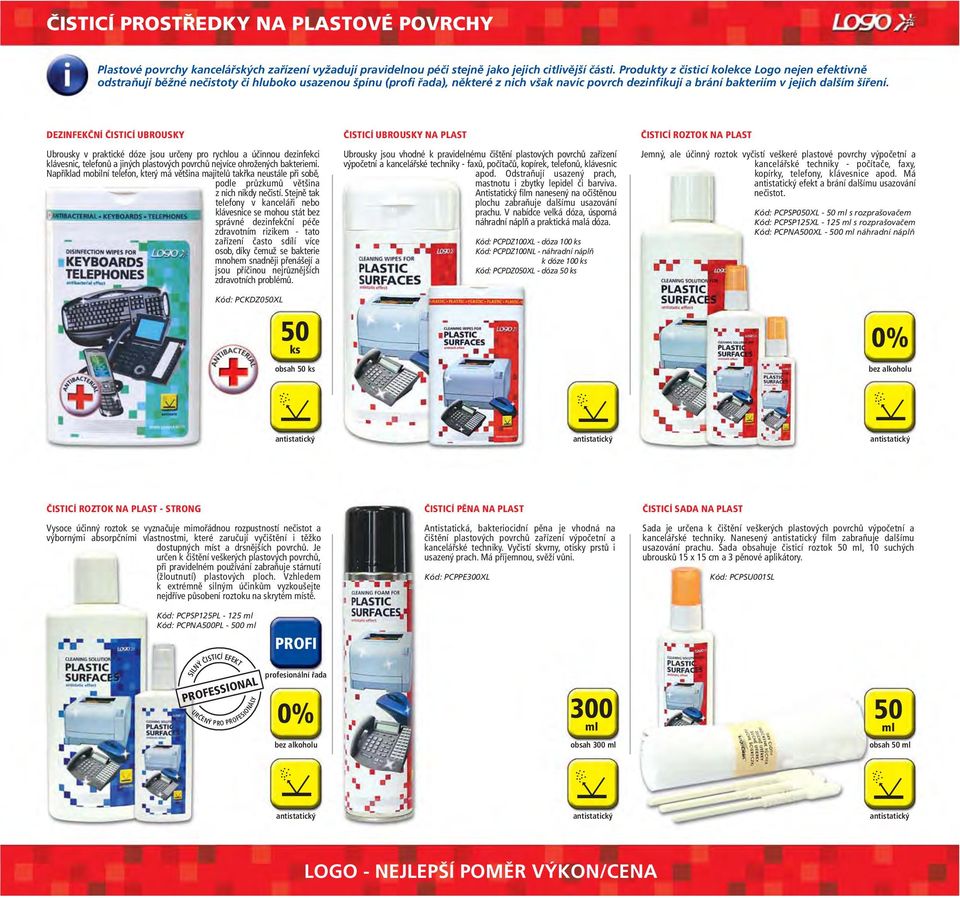 šíření. DEZINFEKČNÍ ČISTICÍ UBROUSKY Ubrousky v praktické dóze jsou určeny pro rychlou a účinnou dezinfekci klávesnic, telefonů a jiných plastových povrchů nejvíce ohrožených bakteriemi.