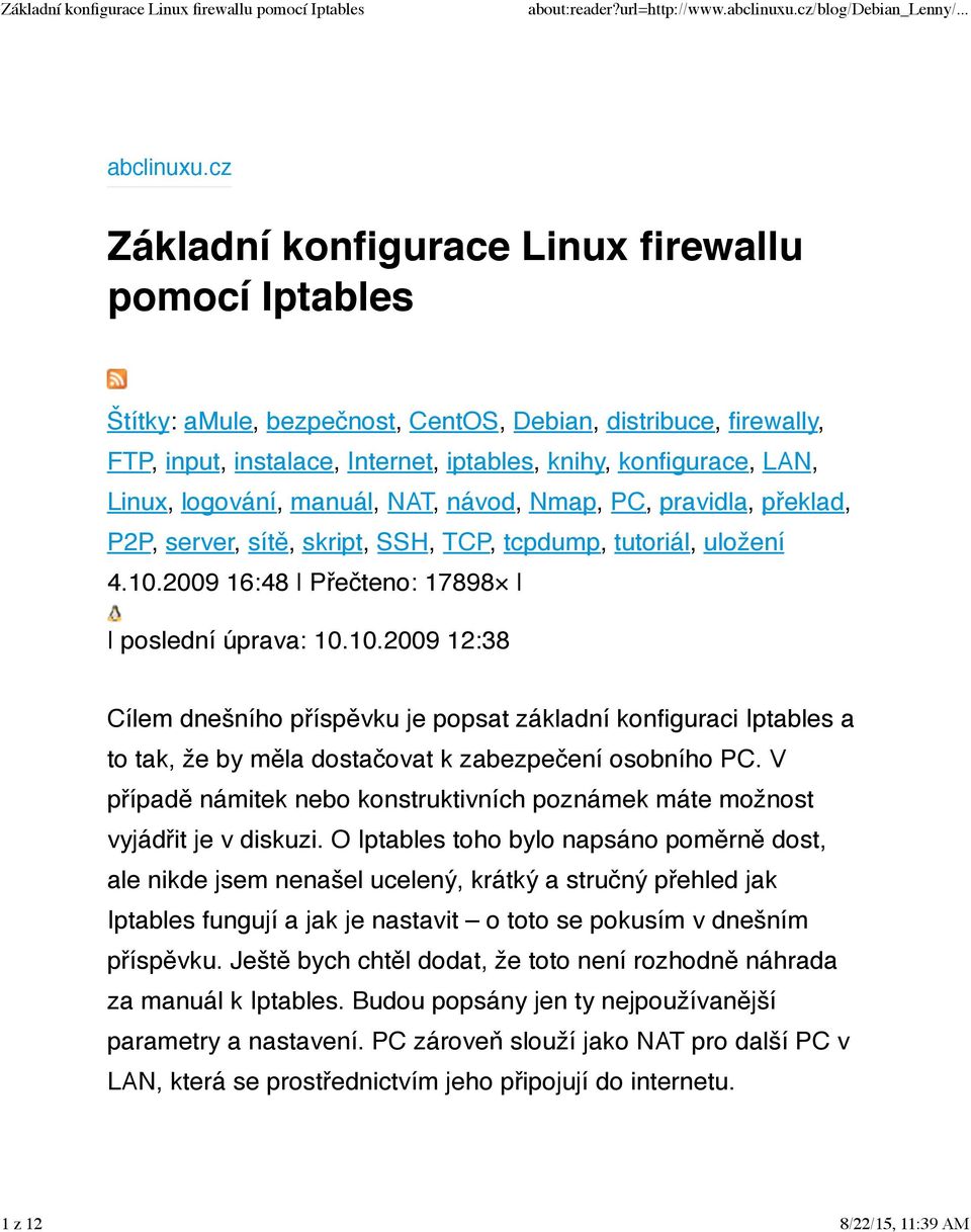 logování, manuál, NAT, návod, Nmap, PC, pravidla, překlad, P2P, server, sítě, skript, SSH, TCP, tcpdump, tutoriál, uložení 4.10.