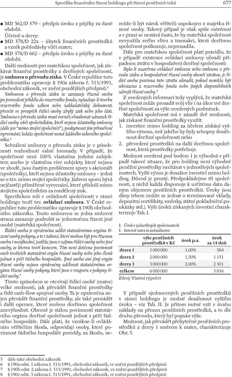 Další možností pro mateřskou společnost, jak získávat finanční prostředky z dceřiných společností, je smlouva o převodu zisku. V České republice tuto problematiku upravuje 190a zákona č.