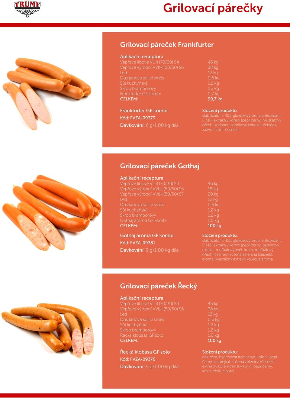 kg díla 18 kg 20 kg E 316, extrakt/y koření (pepř černý, paprikový extrakt, muškátový květ, kmín, muškátový ořech, česnek), sušená zelenina (česnek), aroma, kvasničný extrakt, kouřové aroma Grilovací