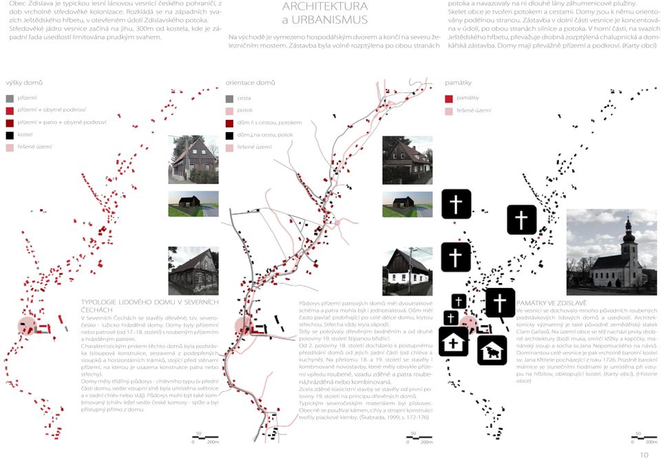 ARCHITEKTURA a URBANISMUS Na východě je vymezeno hospodářským dvorem a končí na severu železničním mostem.