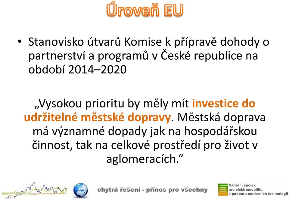 investice do udržitelné městské dopravy.