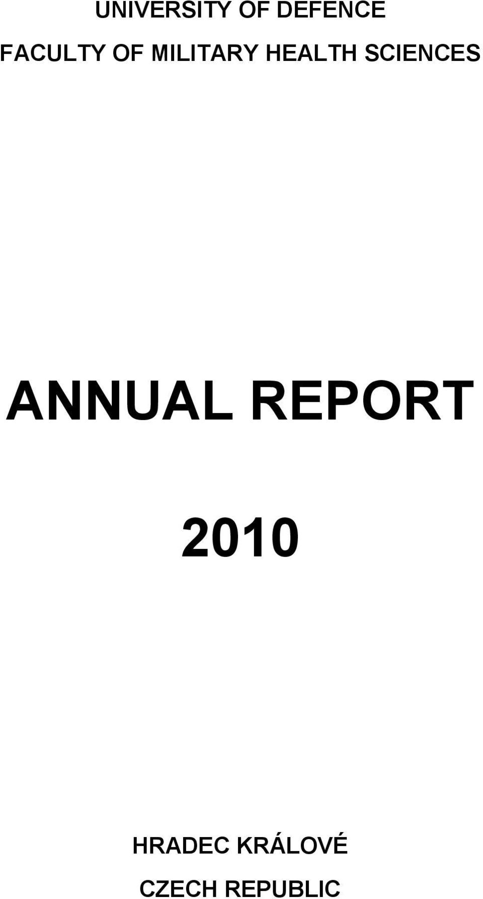 SCIENCES ANNUAL REPORT