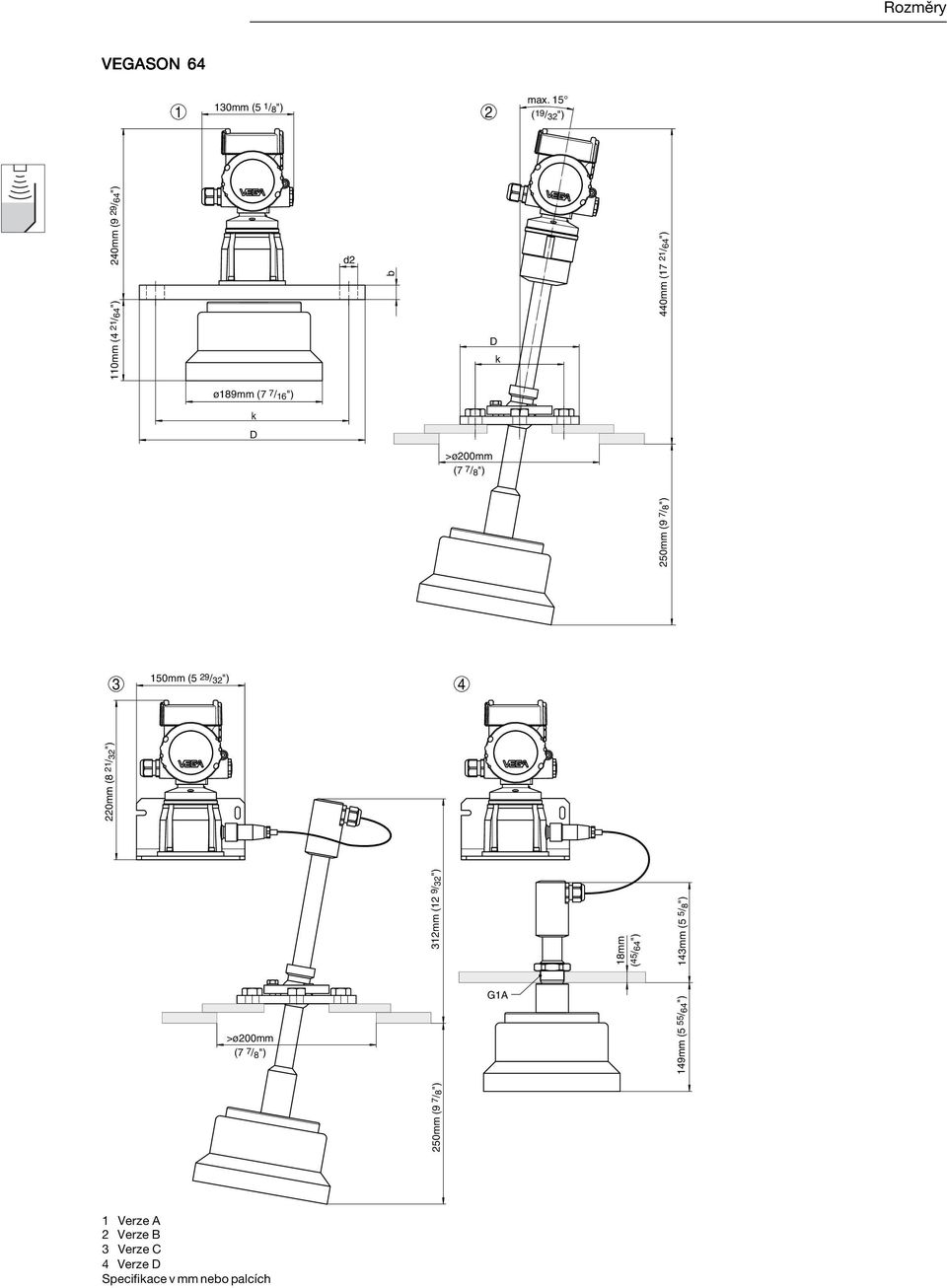 D >ø200mm (7 7/ 8 ") 250mm (9 7/8") 150mm (5 29/ 32 ") 3 4 312mm (12 9/32") 18mm (45/64") 143mm