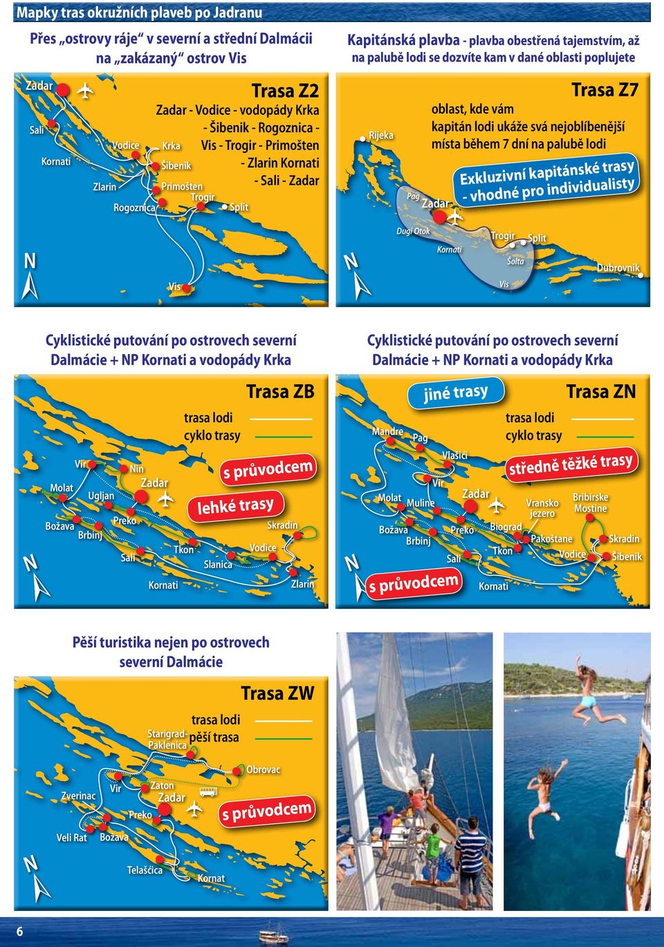 ukáže svá nejoblíbenější místa během 7 dní na palubě lodi itánské trasy Exkluzivní kap ualisty Pag dné pro individ o h v Dugi Otok Šolta Vis Vis Cyklistické putování po ostrovech severní Dalmácie +