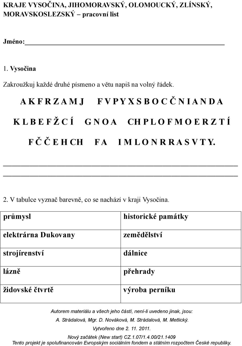 A K F R Z A M J F V P Y X S B O C Č N I A N D A K L B E F Ž C Í G N O A CH P L O F M O E R Z T Í F Č Č E H CH F A I M L O