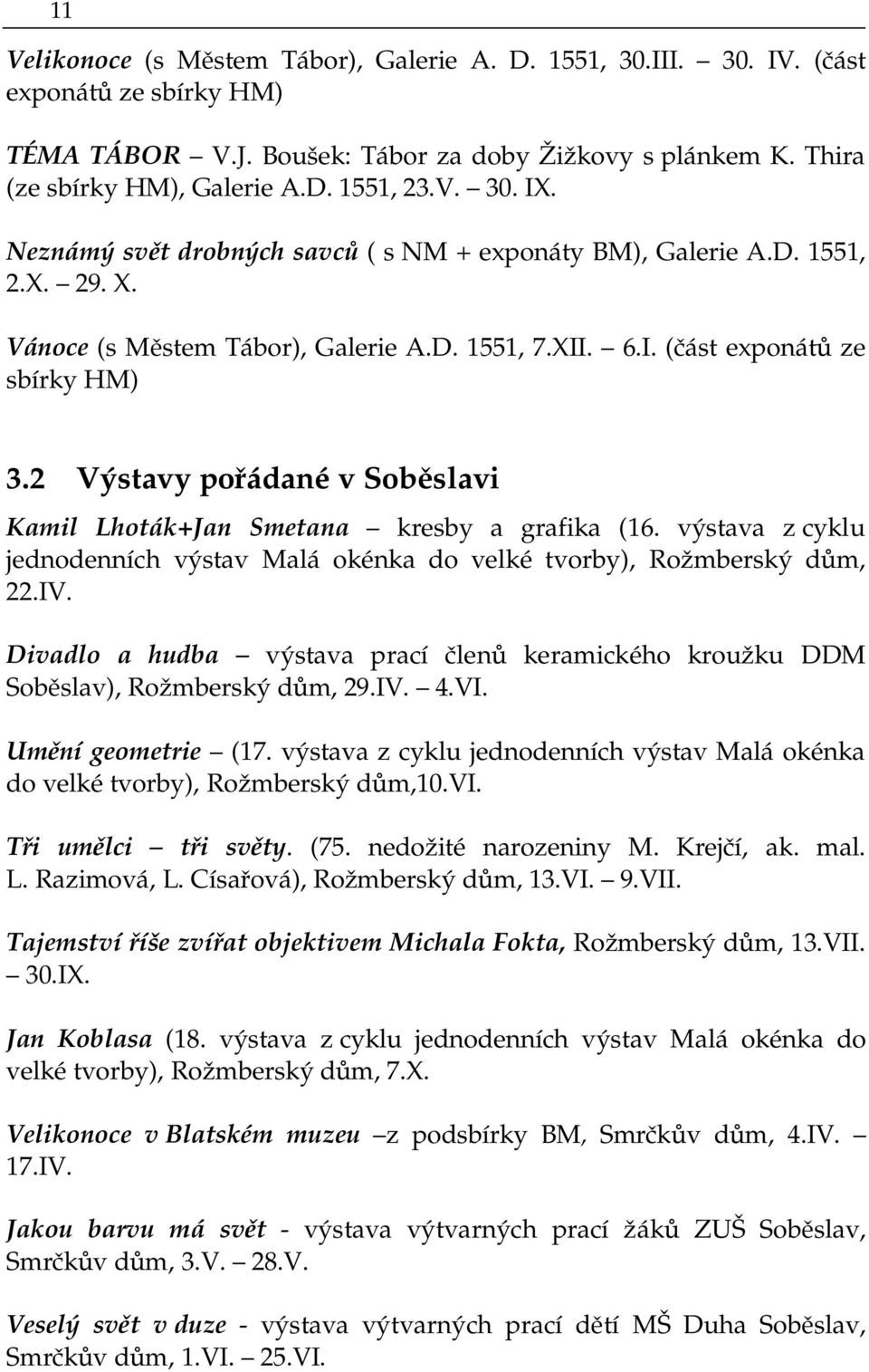 2 Výstavy pořádané v Soběslavi Kamil Lhoták+Jan Smetana kresby a grafika (16. výstava z cyklu jednodenních výstav Malá okénka do velké tvorby), Rožmberský dům, 22.IV.