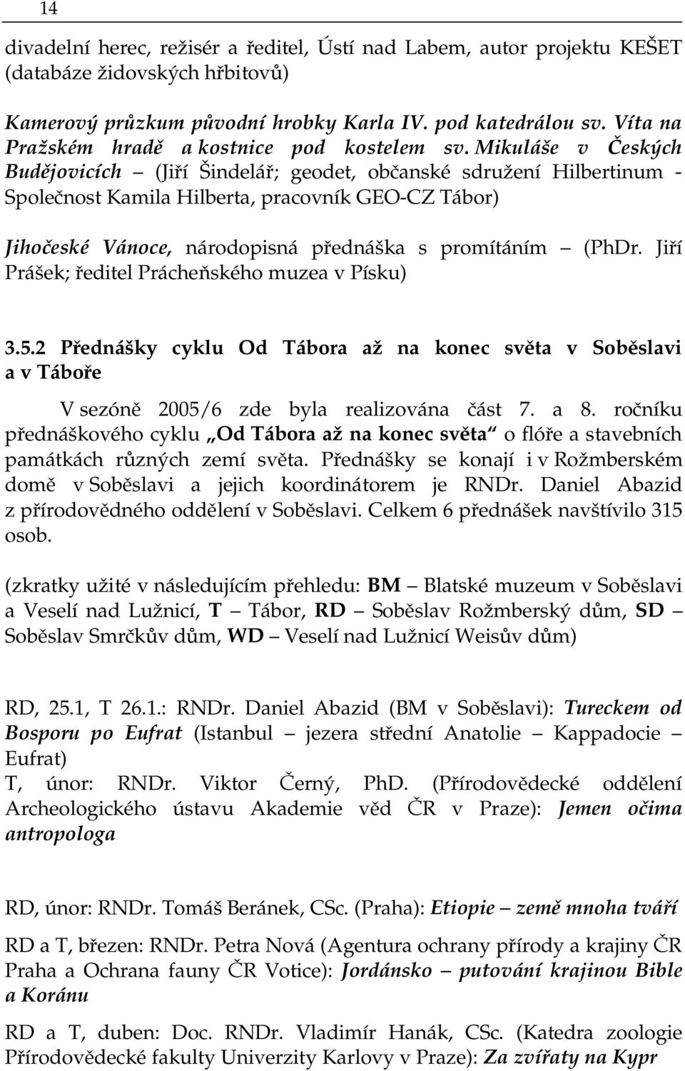 Mikuláše v Českých Budějovicích (Jiří Šindelář; geodet, občanské sdružení Hilbertinum - Společnost Kamila Hilberta, pracovník GEO-CZ Tábor) Jihočeské Vánoce, národopisná přednáška s promítáním (PhDr.