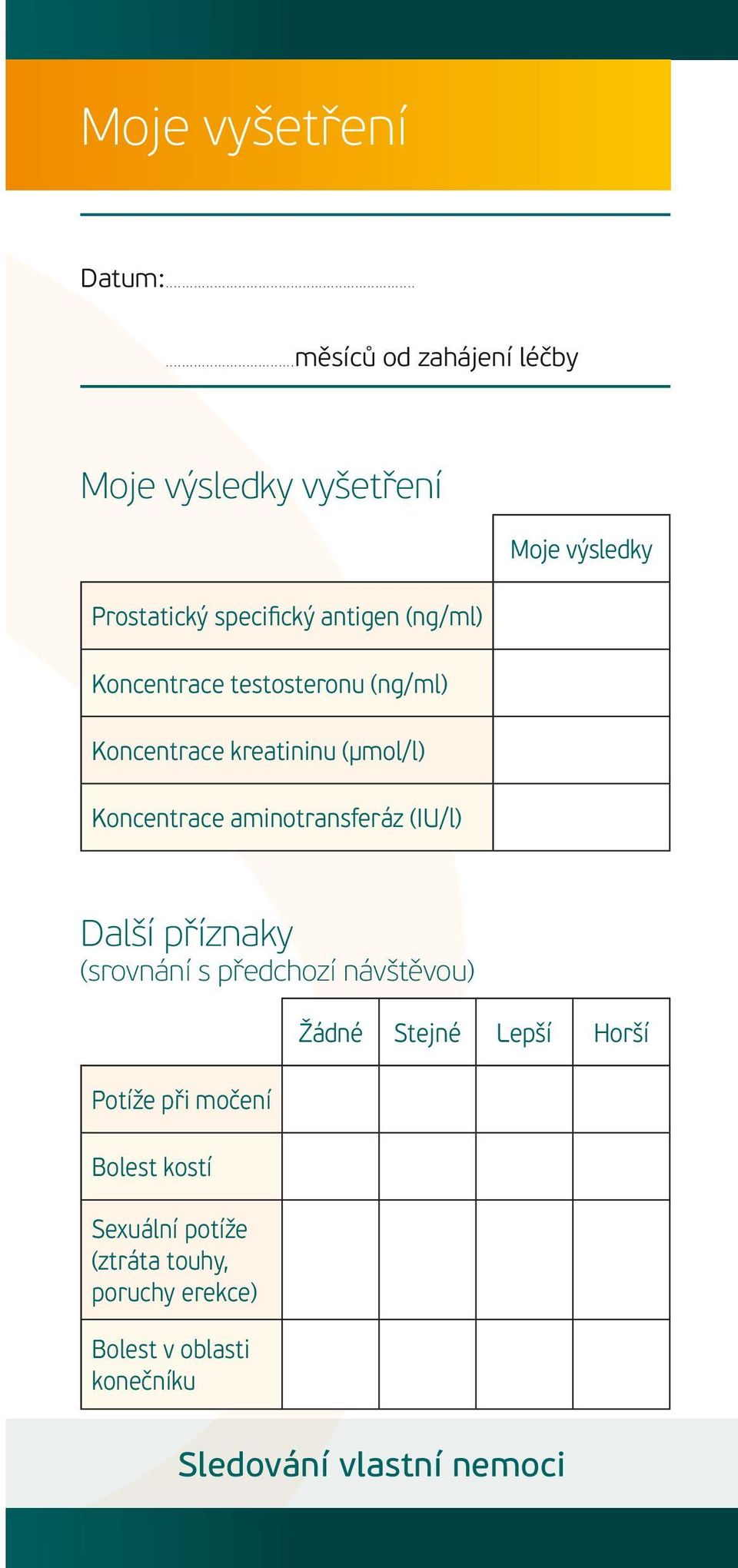 Koncentrace testosteronu (ng/ml) Koncentrace kreatininu (μmol/l) Koncentrace aminotransferáz (IU/l) Další