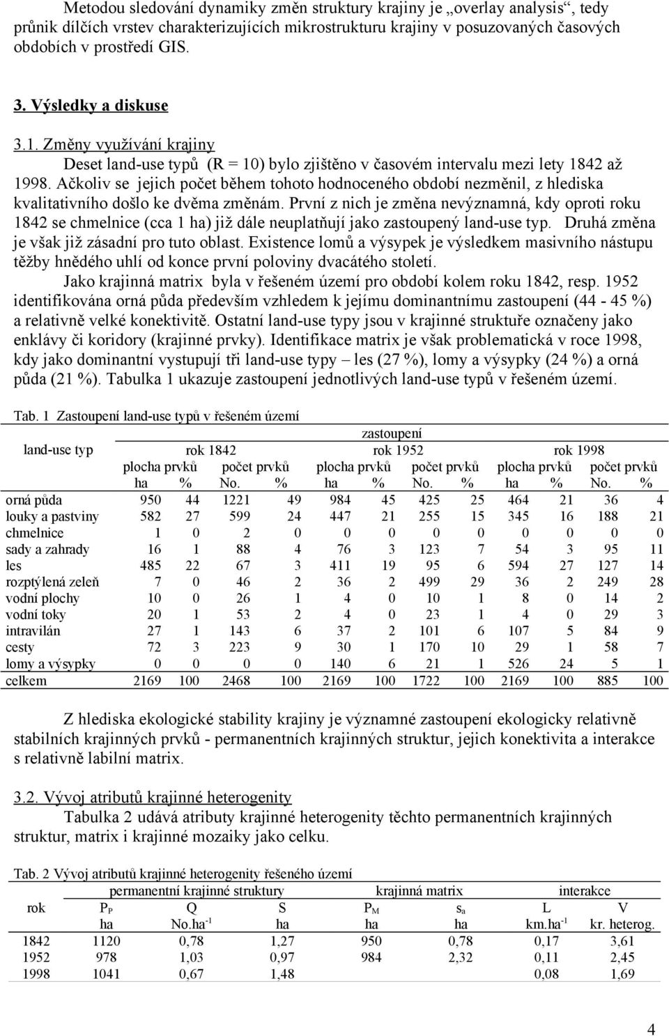 Ačkoliv se jejich počet během tohoto hodnoceného období nezměnil, z hlediska kvalitativního došlo ke dvěma změnám.