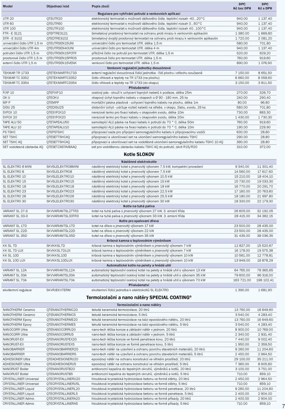 ..60 C 940,00 1 137,40 UTR 100 QTEUTR100 elektronický termostat s možností dálkového čidla, teplotní rozsah 40.