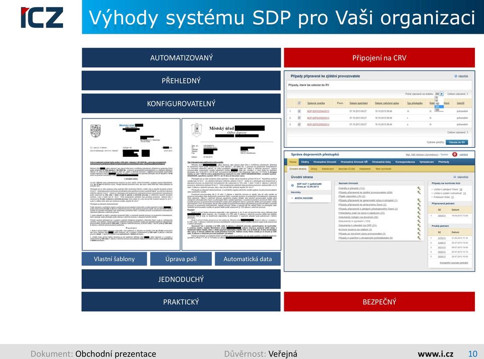 šablony Úprava polí Automatická data JEDNODUCHÝ PRAKTICKÝ