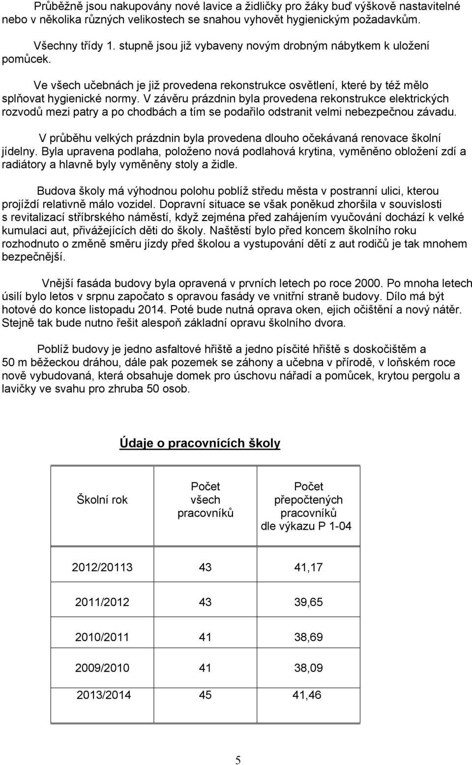 V závěru prázdnin byla provedena rekonstrukce elektrických rozvodů mezi patry a po chodbách a tím se podařilo odstranit velmi nebezpečnou závadu.