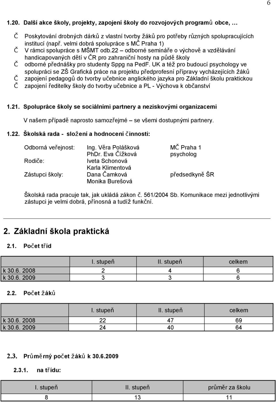 22 odborné semináře o výchov ě a vzdě lávání handicapovaných dětí v R pro zahraniční hosty na půd ě školy odborné přednášky pro studenty Sppg na PedF.