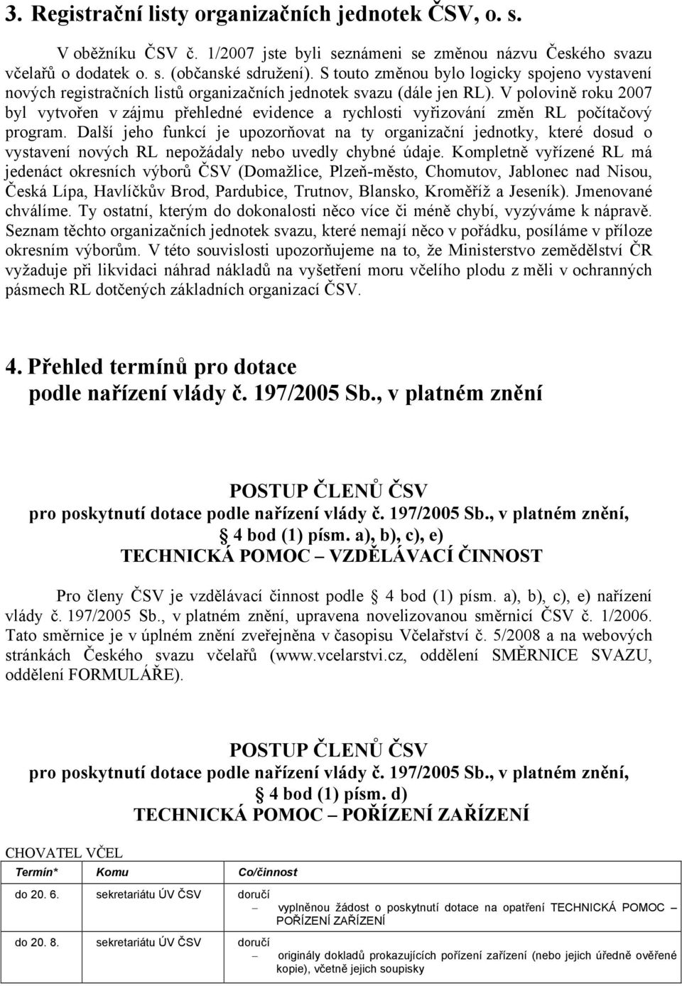 V polovině roku 2007 byl vytvořen v zájmu přehledné evidence a rychlosti vyřizování změn RL počítačový program.