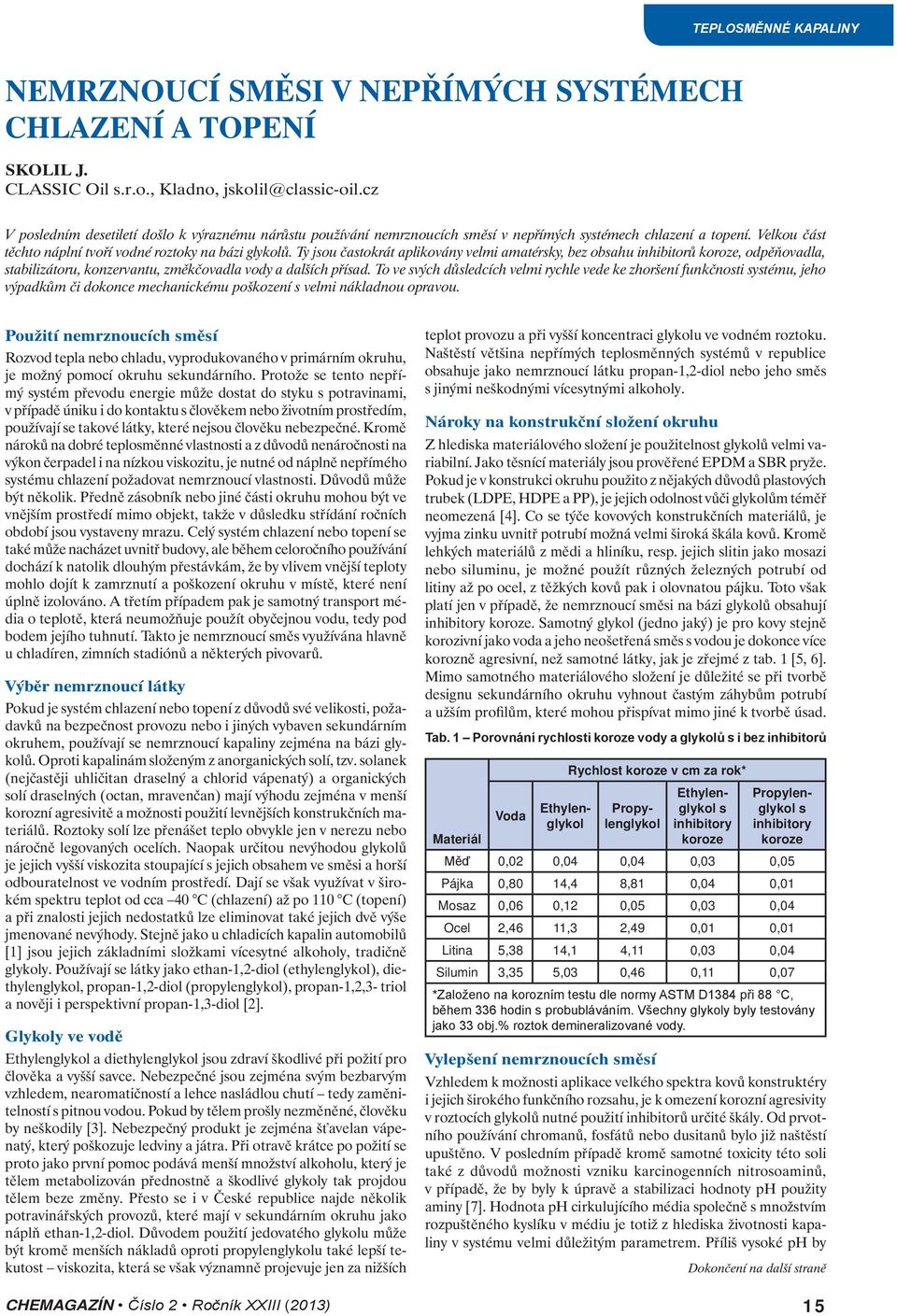 Ty jsou častokrát aplikovány velmi amatérsky, bez obsahu inhibitorů koroze, odpěňovadla, stabilizátoru, konzervantu, změkčovadla vody a dalších přísad.