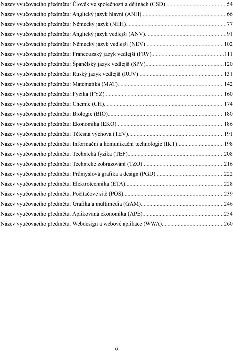 ..111 Název vyučovacího předmětu: Španělský jazyk vedlejší (SPV)...120 Název vyučovacího předmětu: Ruský jazyk vedlejší (RUV)...131 Název vyučovacího předmětu: Matematika (MAT).