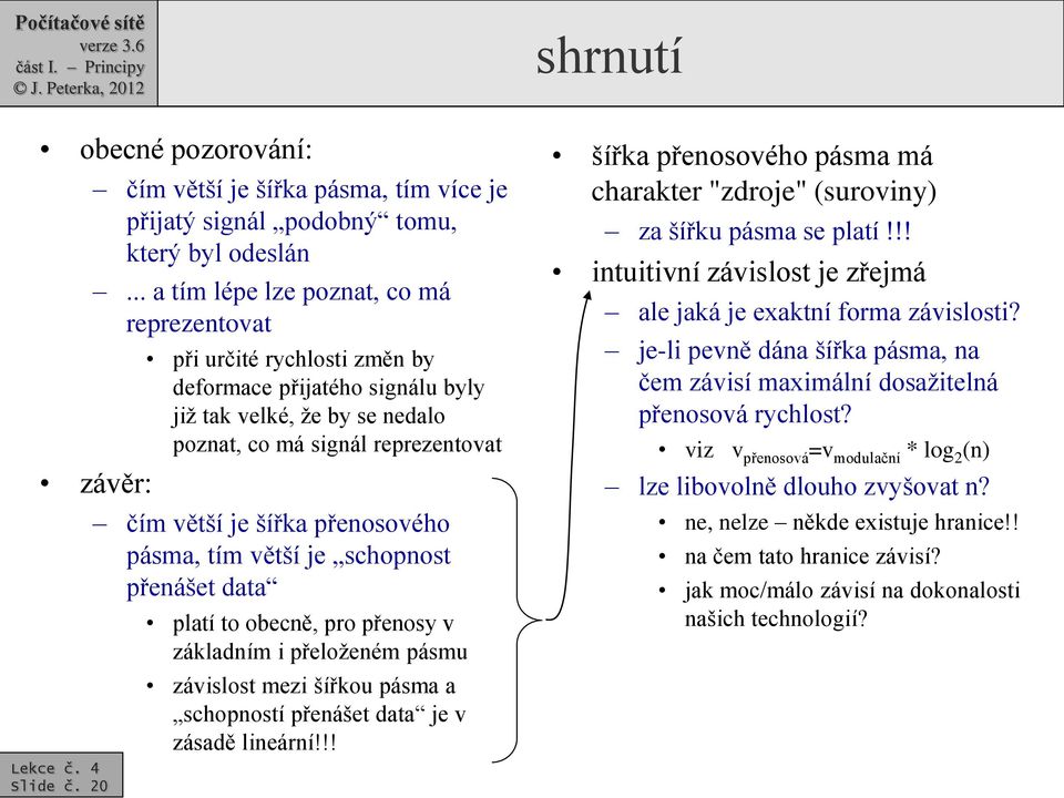 přenášet data platí to obecně, pro přenosy v základním i přeloženém pásmu závislost mezi šířkou pásma a schopností přenášet data je v zásadě lineární!