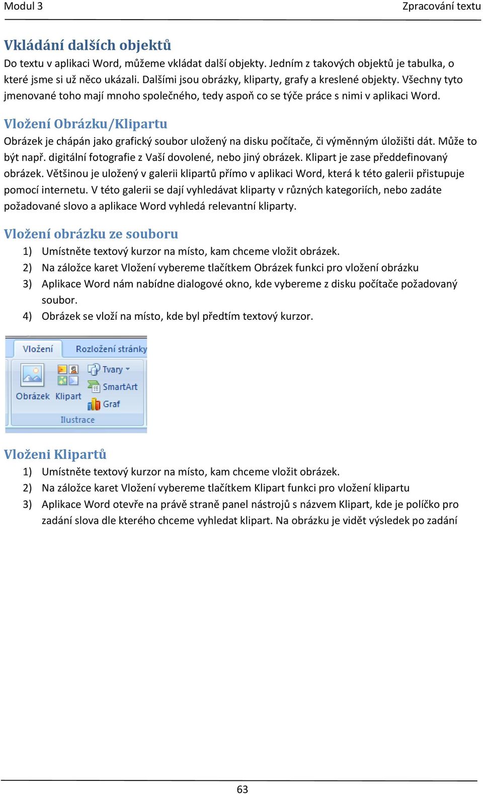 Vložení Obrázku/Klipartu Obrázek je chápán jako grafický soubor uložený na disku počítače, či výměnným úložišti dát. Může to být např. digitální fotografie z Vaší dovolené, nebo jiný obrázek.
