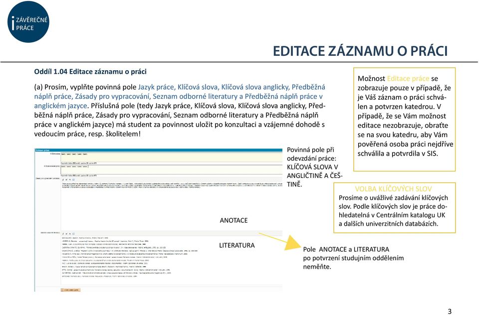 náplň práce v anglickém jazyce.