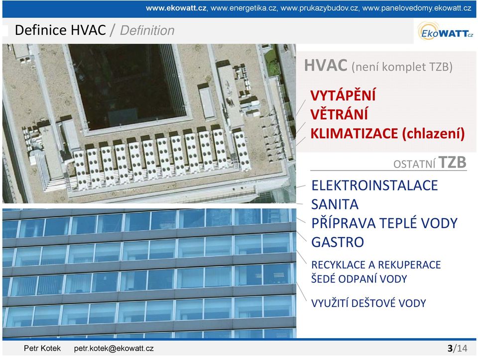 cz HVAC (není komplet TZB) VYTÁPĚNÍ Ě VĚTRÁNÍ KLIMATIZACE (chlazení) OSTATNÍ