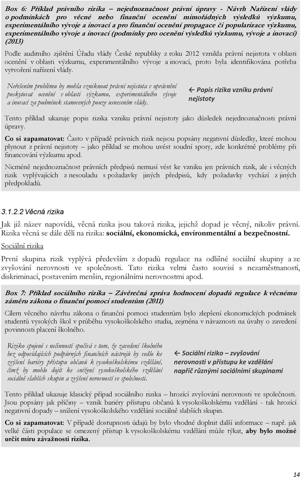 republiky z roku 2012 vznikla právní nejistota v oblasti ocenění v oblasti výzkumu, experimentálního vývoje a inovací, proto byla identifikována potřeba vytvoření nařízení vlády.