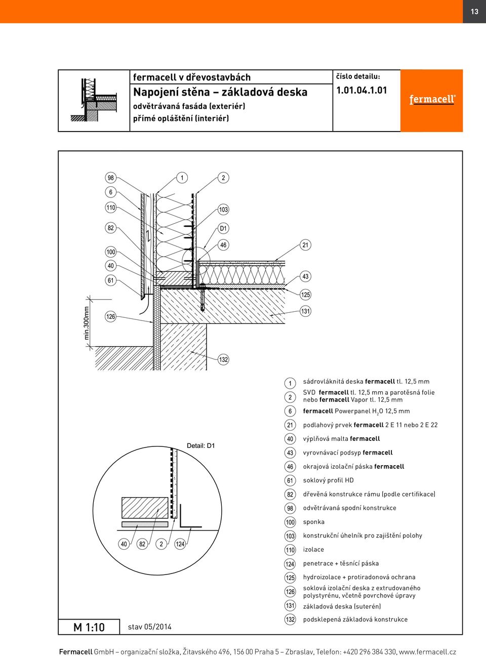 odvětrávaná spodní konstrukce konstrukční úhelník pro zajištění polohy penetrace + těsnící páska hydro + protiradonová ochrana soklová