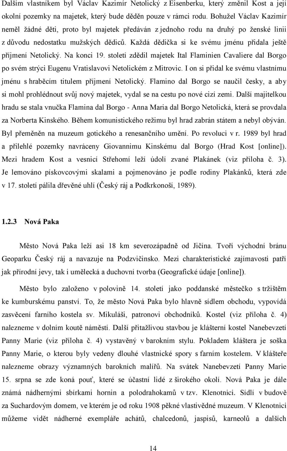 Každá dědička si ke svému jménu přidala ještě příjmení Netolický. Na konci 19. století zdědil majetek Ital Flaminien Cavaliere dal Borgo po svém strýci Eugenu Vratislavovi Netolickém z Mitrovic.