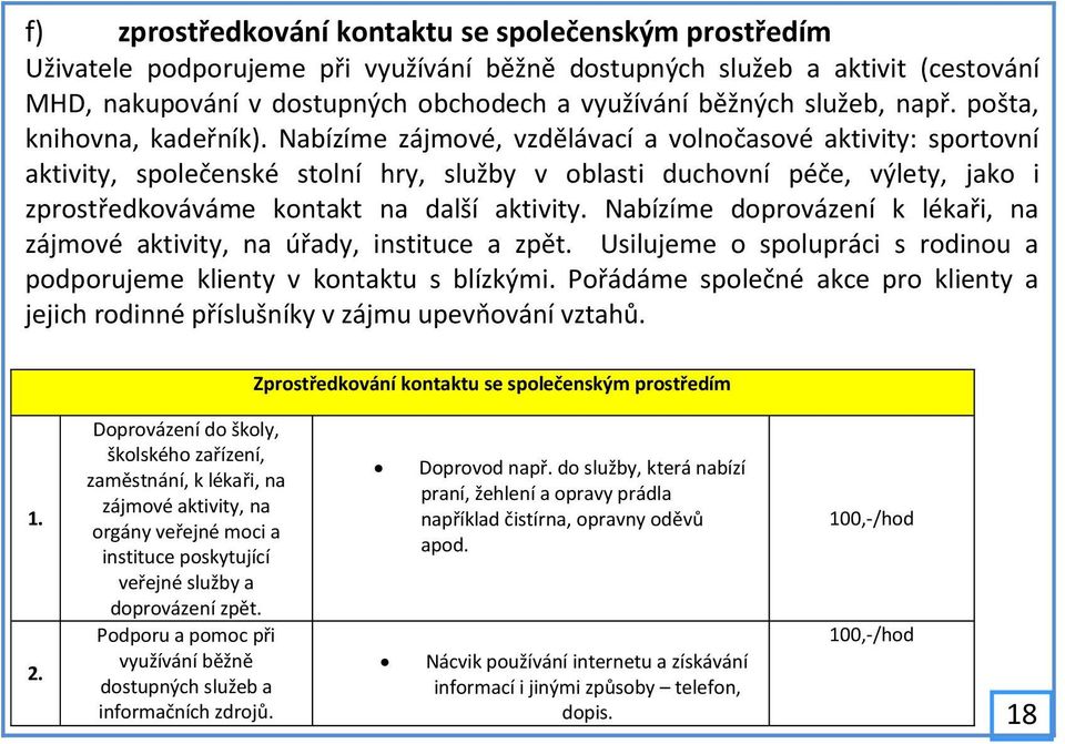 Nabízíme zájmové, vzdělávací a volnočasové aktivity: sportovní aktivity, společenské stolní hry, služby v oblasti duchovní péče, výlety, jako i zprostředkováváme kontakt na další aktivity.