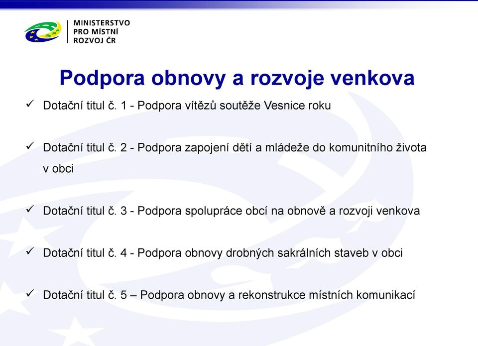 2 - Podpora zapojení dětí a mládeže do komunitního života v obci Dotační titul č.