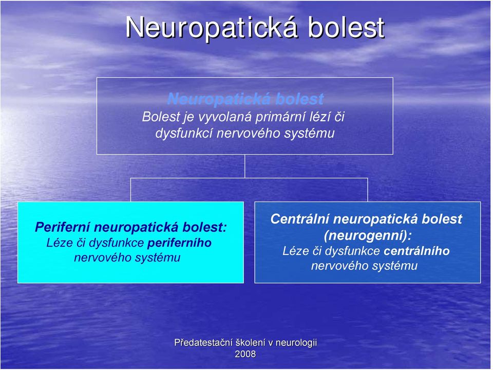 Léze či dysfunkce periferního nervového systému Centrální