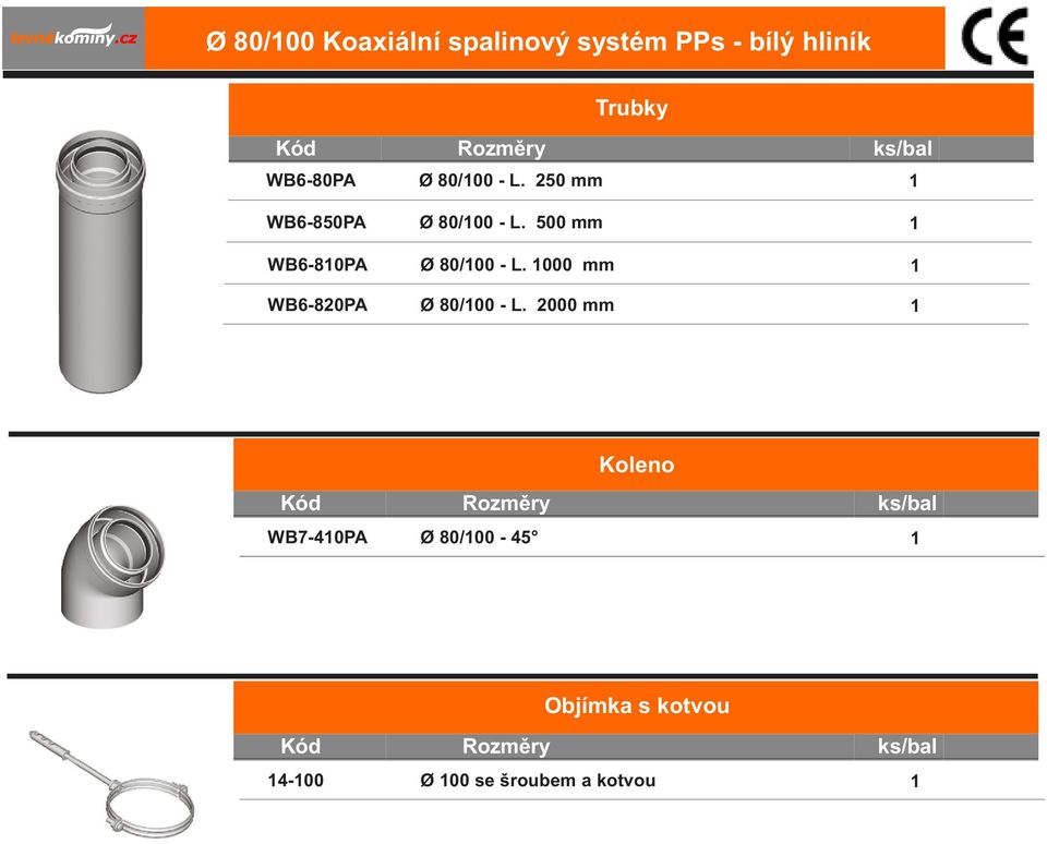 500 mm WB-80PA /00 - L. 000 mm WB-8PA /00 - L.