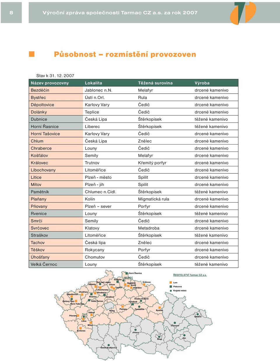 kamenivo Horní Tašovice Karlovy Vary Čedič drcené kamenivo Chlum Česká Lípa Znělec drcené kamenivo Chraberce Louny Čedič drcené kamenivo Košťálov Semily Melafyr drcené kamenivo Královec Trutnov