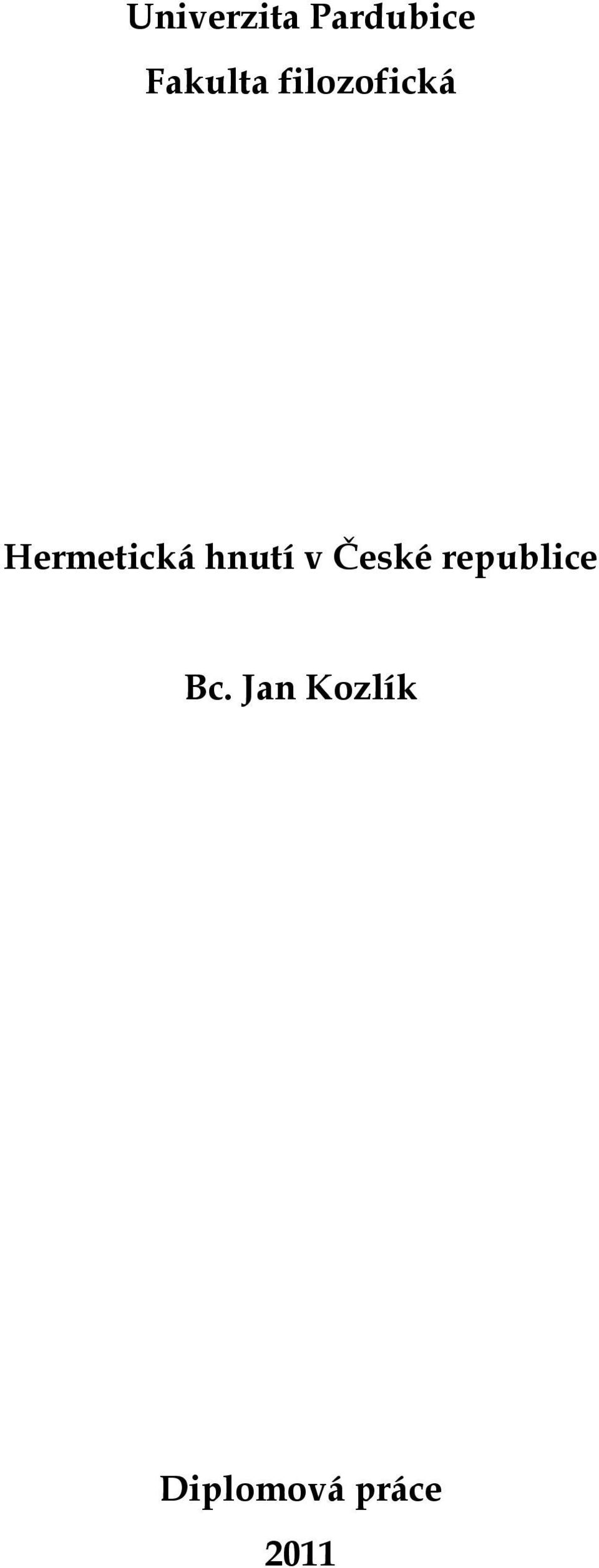 Hermetická hnutí v České