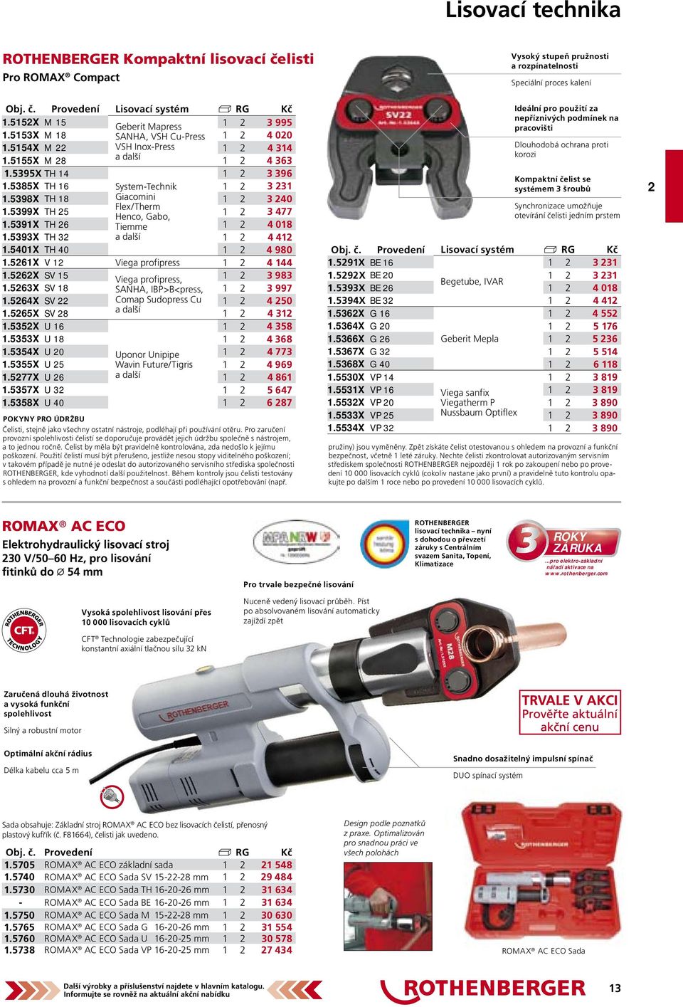 5385X TH 16 System-Technik 1 2 3 231 1.5398X TH 18 Giacomini 1 2 3 240 Flex/Therm 1.5399X TH 25 1 2 3 477 Henco, Gabo, 1.5391X TH 26 Tiemme 1 2 4 018 1.5393X TH 32 a další 1 2 4 412 1.
