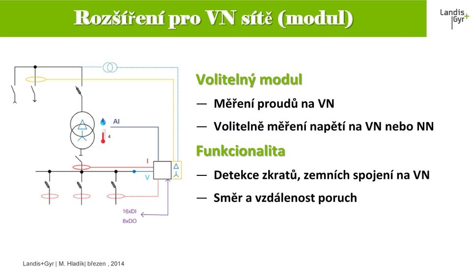 napětí na VN nebo NN Funkcionalita Detekce