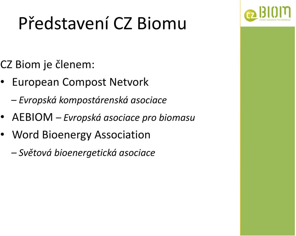 AEBIOM Evropská asociace pro biomasu Word