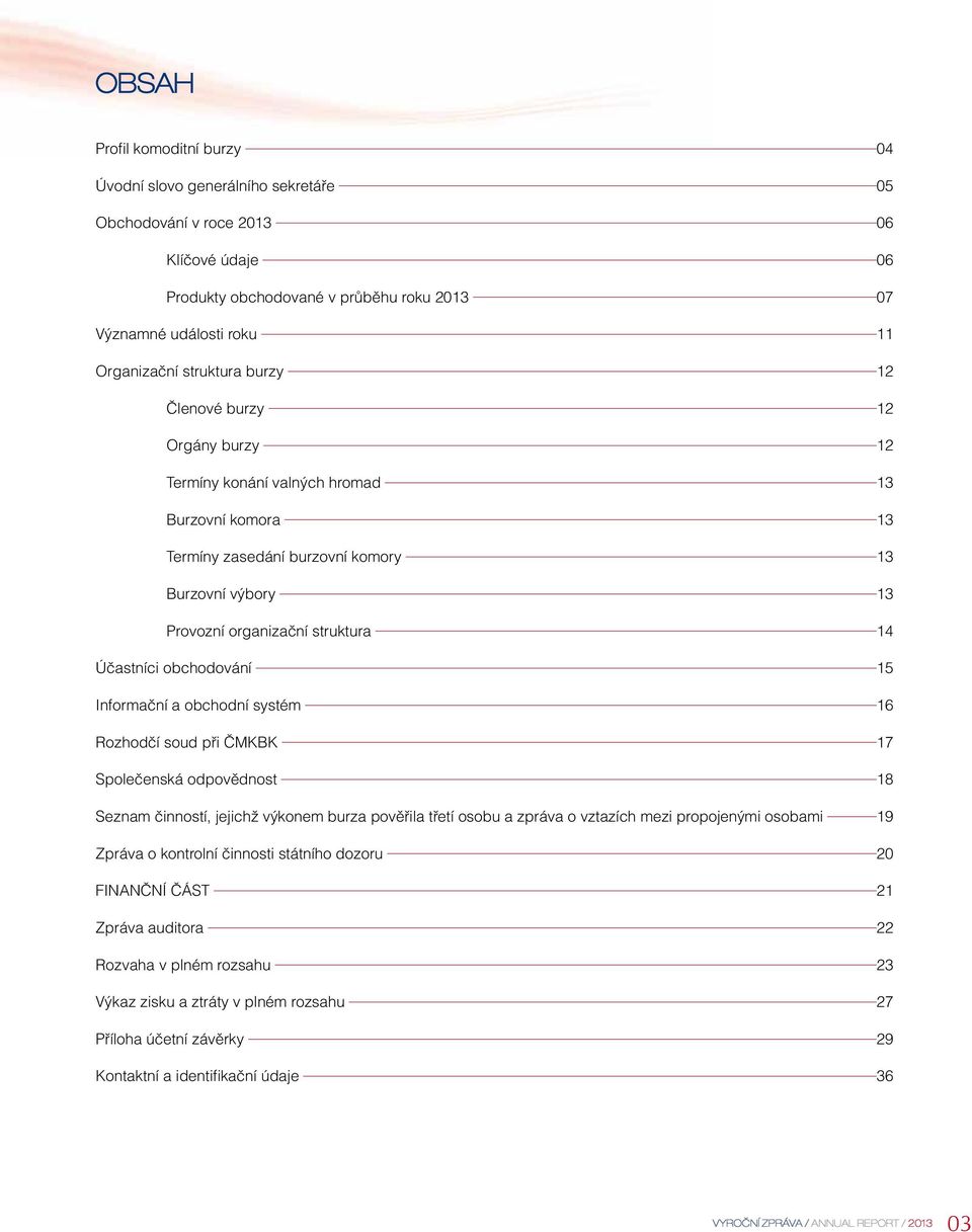 Účastníci obchodování 15 Informační a obchodní systém 16 Rozhodčí soud při ČMKBK 17 Společenská odpovědnost 18 Seznam činností, jejichž výkonem burza pověřila třetí osobu a zpráva o vztazích mezi