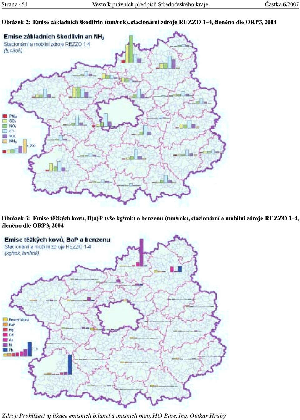 Emise tûïk ch kovû, B(a)P (v e kg/rok) a benzenu (tun/rok), stacionární a mobilní zdroje REZZO 1